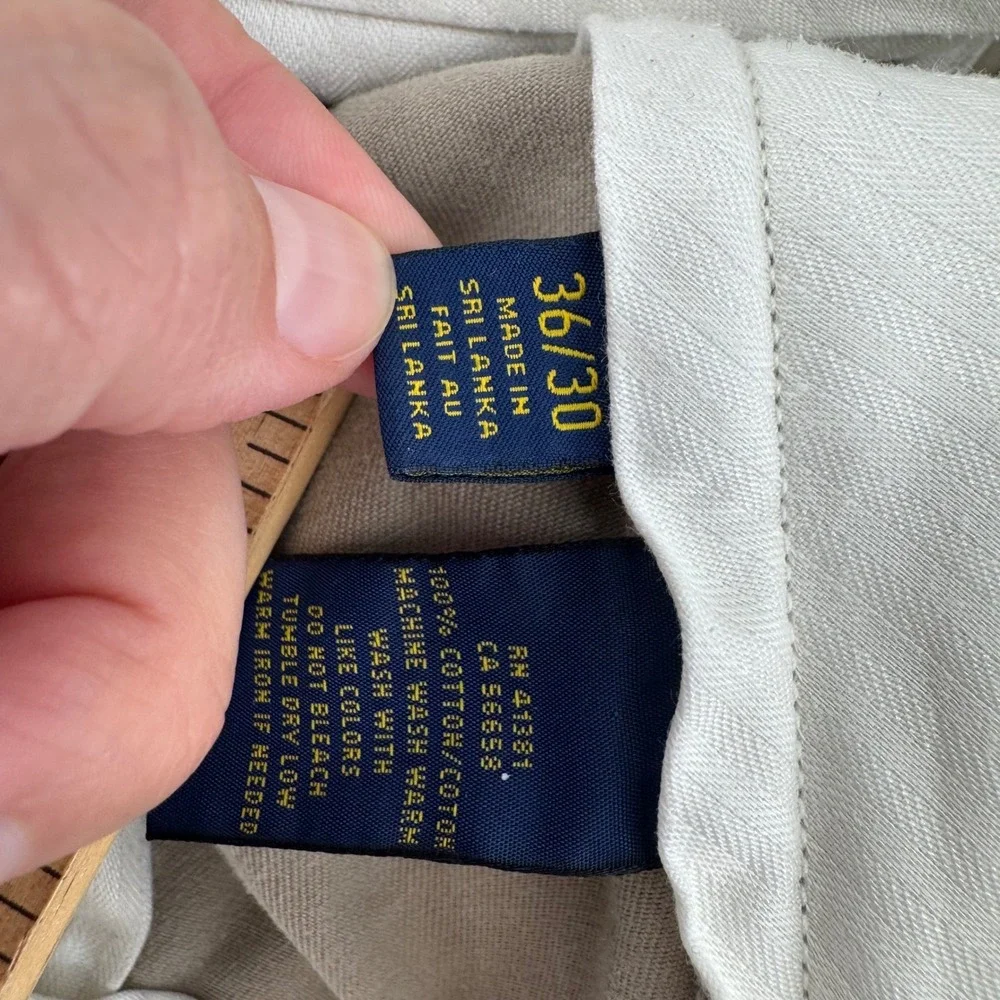 Polo Ralph Lauren Classic Fit Tan Khaki Chino Pants Mens 36x30 Cotton Straight
